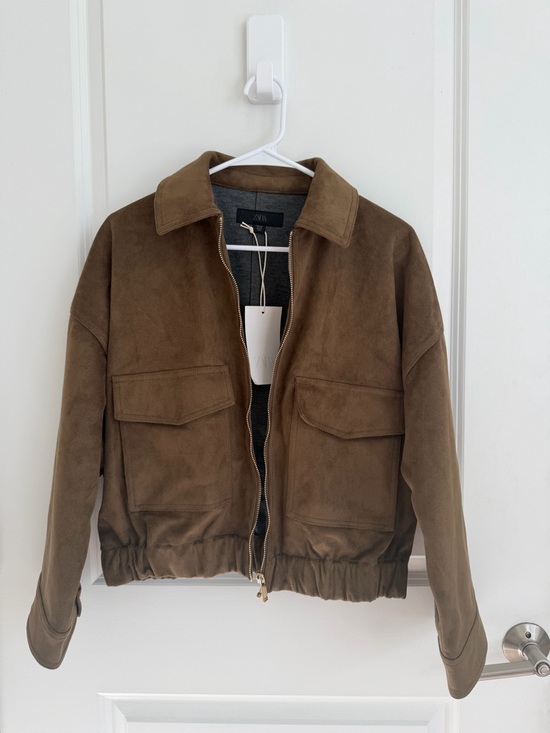 Zara Jackets & Blazers - Zara Brown Suede Bomber